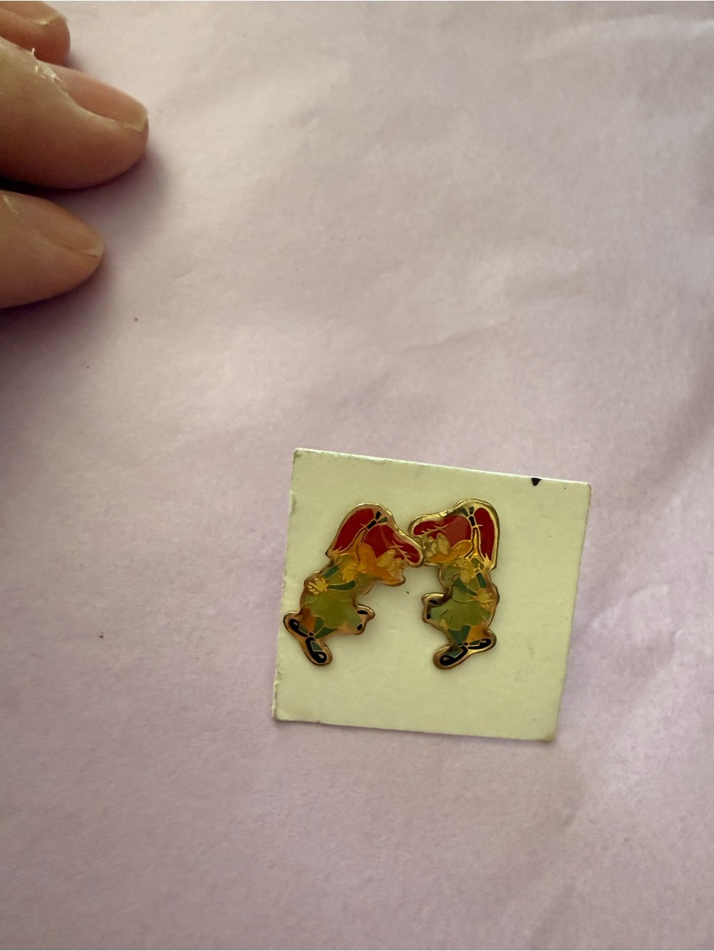 Vintage Winnie Woodpecker Enamel Character Earrings